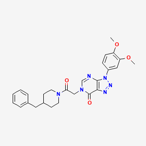 molecular formula C26H28N6O4 B2511142 6-(2-(4-benzylpiperidin-1-yl)-2-oxoethyl)-3-(3,4-dimethoxyphenyl)-3H-[1,2,3]triazolo[4,5-d]pyrimidin-7(6H)-one CAS No. 893934-04-8