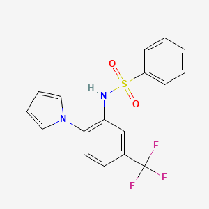 molecular formula C17H13F3N2O2S B2511145 N-[2-(1H-pyrrol-1-yl)-5-(trifluoromethyl)phenyl]benzenesulfonamide CAS No. 866010-61-9