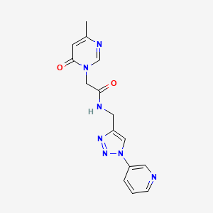 2-(4-methyl-6-oxopyrimidin-1(6H)-yl)-N-((1-(pyridin-3-yl)-1H-1,2,3-triazol-4-yl)methyl)acetamide