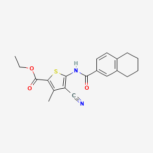 Ethyl 4-cyano-3-methyl-5-(5,6,7,8-tetrahydronaphthalene-2-carbonylamino)thiophene-2-carboxylate