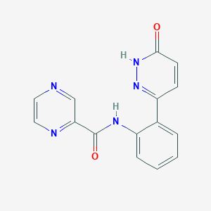 molecular formula C15H11N5O2 B2511197 N-(2-(6-氧代-1,6-二氢哒嗪-3-基)苯基)吡嗪-2-甲酰胺 CAS No. 1428357-36-1