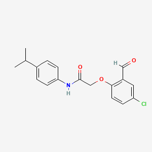 2-(4-chloro-2-formylphenoxy)-N-(4-propan-2-ylphenyl)acetamide