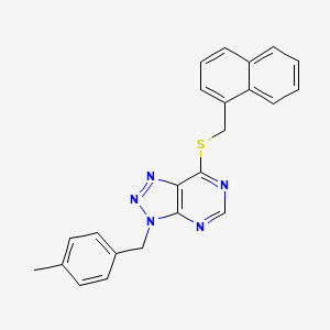 molecular formula C23H19N5S B2511199 3-[(4-Methylphenyl)methyl]-7-(naphthalen-1-ylmethylsulfanyl)triazolo[4,5-d]pyrimidine CAS No. 896678-20-9