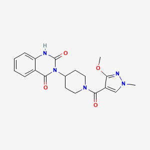 molecular formula C19H21N5O4 B2511211 3-(1-(3-methoxy-1-methyl-1H-pyrazole-4-carbonyl)piperidin-4-yl)quinazoline-2,4(1H,3H)-dione CAS No. 2034260-57-4