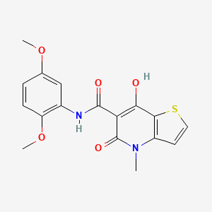 molecular formula C17H16N2O5S B2511213 N-(2,5-二甲氧基苯基)-7-羟基-4-甲基-5-氧代-4,5-二氢噻吩并[3,2-b]吡啶-6-甲酰胺 CAS No. 1251610-13-5