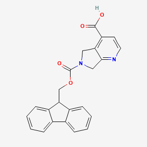 molecular formula C23H18N2O4 B2511215 6-(9H-Fluoren-9-ylmethoxycarbonyl)-5,7-dihydropyrrolo[3,4-b]pyridine-4-carboxylic acid CAS No. 2460750-87-0