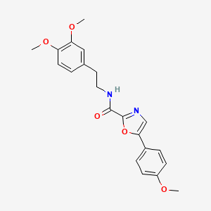molecular formula C21H22N2O5 B2511264 N-[2-(3,4-dimethoxyphenyl)ethyl]-5-(4-methoxyphenyl)-1,3-oxazole-2-carboxamide CAS No. 955679-41-1