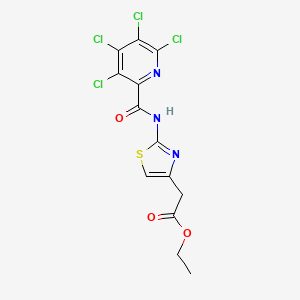 B2511291 Ethyl 2-[2-[(3,4,5,6-tetrachloropyridine-2-carbonyl)amino]-1,3-thiazol-4-yl]acetate CAS No. 937977-86-1