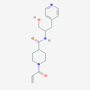 molecular formula C17H23N3O3 B2511306 N-(1-Hydroxy-3-pyridin-4-ylpropan-2-yl)-1-prop-2-enoylpiperidine-4-carboxamide CAS No. 2361713-49-5