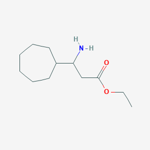 molecular formula C12H23NO2 B2511311 Ethyl 3-amino-3-cycloheptylpropanoate CAS No. 1463437-82-2
