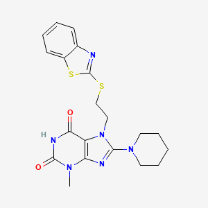 7-(2-(benzo[d]thiazol-2-ylthio)ethyl)-3-methyl-8-(piperidin-1-yl)-1H-purine-2,6(3H,7H)-dione