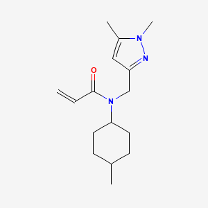molecular formula C16H25N3O B2511315 N-[(1,5-Dimethylpyrazol-3-yl)methyl]-N-(4-methylcyclohexyl)prop-2-enamide CAS No. 2411238-18-9