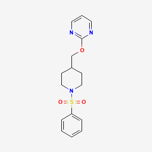 2-[[1-(Benzenesulfonyl)piperidin-4-yl]methoxy]pyrimidine