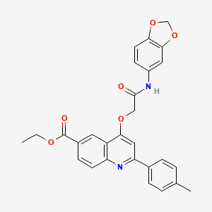 Ethyl 4-(2-(benzo[d][1,3]dioxol-5-ylamino)-2-oxoethoxy)-2-(p-tolyl)quinoline-6-carboxylate