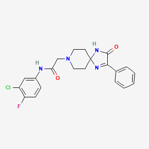 N-(3-chloro-4-fluorophenyl)-2-(3-oxo-2-phenyl-1,4,8-triazaspiro[4.5]dec-1-en-8-yl)acetamide
