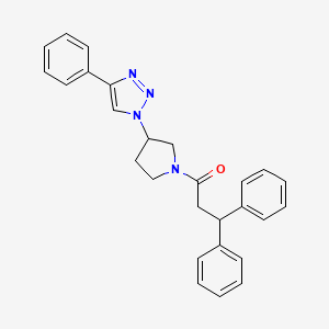 3,3-diphenyl-1-(3-(4-phenyl-1H-1,2,3-triazol-1-yl)pyrrolidin-1-yl)propan-1-one