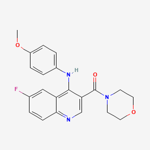 (6-Fluoro-4-((4-methoxyphenyl)amino)quinolin-3-yl)(morpholino)methanone