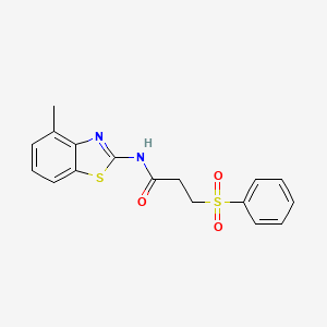 3-(benzenesulfonyl)-N-(4-methyl-1,3-benzothiazol-2-yl)propanamide