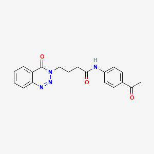 molecular formula C19H18N4O3 B2511352 N-(4-acetylphenyl)-4-(4-oxo-1,2,3-benzotriazin-3-yl)butanamide CAS No. 880811-71-2