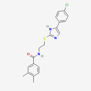 N-(2-((5-(4-chlorophenyl)-1H-imidazol-2-yl)thio)ethyl)-3,4-dimethylbenzamide