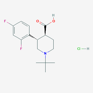 (3S,4S)-1-Tert-butyl-3-(2,4-difluorophenyl)piperidine-4-carboxylic acid;hydrochloride
