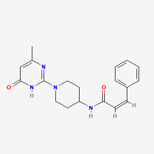 (Z)-N-(1-(4-methyl-6-oxo-1,6-dihydropyrimidin-2-yl)piperidin-4-yl)-3-phenylacrylamide