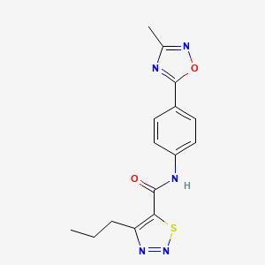 molecular formula C15H15N5O2S B2511380 N-(4-(3-methyl-1,2,4-oxadiazol-5-yl)phenyl)-4-propyl-1,2,3-thiadiazole-5-carboxamide CAS No. 1226441-43-5