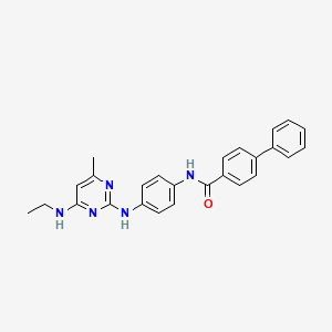 molecular formula C26H25N5O B2511405 N-(4-{[4-(ethylamino)-6-methylpyrimidin-2-yl]amino}phenyl)-[1,1'-biphenyl]-4-carboxamide CAS No. 923192-26-1