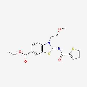 (Z)-ethyl 3-(2-methoxyethyl)-2-((thiophene-2-carbonyl)imino)-2,3-dihydrobenzo[d]thiazole-6-carboxylate