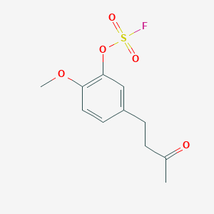 molecular formula C11H13FO5S B2511425 2-Fluorosulfonyloxy-1-methoxy-4-(3-oxobutyl)benzene CAS No. 2411263-97-1