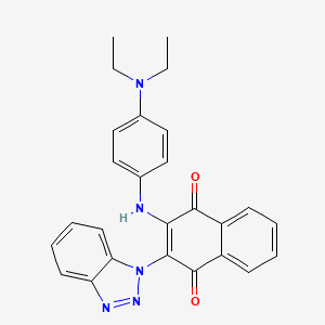 molecular formula C26H23N5O2 B2511426 2-(1H-benzo[d][1,2,3]triazol-1-yl)-3-((4-(diethylamino)phenyl)amino)naphthalene-1,4-dione CAS No. 489415-93-2