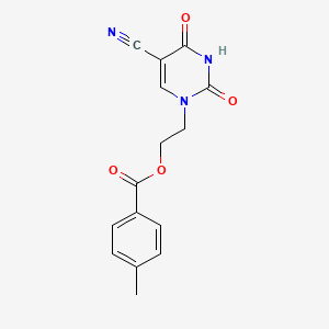 molecular formula C15H13N3O4 B2511430 2-[5-cyano-2,4-dioxo-3,4-dihydro-1(2H)-pyrimidinyl]ethyl 4-methylbenzenecarboxylate CAS No. 320420-11-9