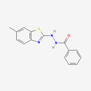 molecular formula C15H13N3OS B2511443 N'-(6-methyl-1,3-benzothiazol-2-yl)benzohydrazide CAS No. 851979-41-4