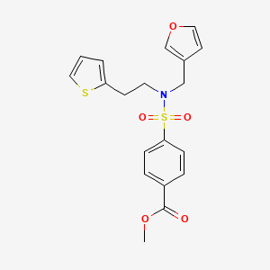 molecular formula C19H19NO5S2 B2511477 methyl 4-(N-(furan-3-ylmethyl)-N-(2-(thiophen-2-yl)ethyl)sulfamoyl)benzoate CAS No. 1428365-28-9