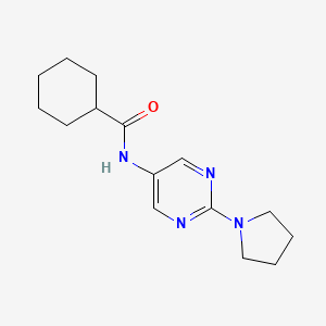 molecular formula C15H22N4O B2511490 N-(2-(pyrrolidin-1-yl)pyrimidin-5-yl)cyclohexanecarboxamide CAS No. 1358710-23-2