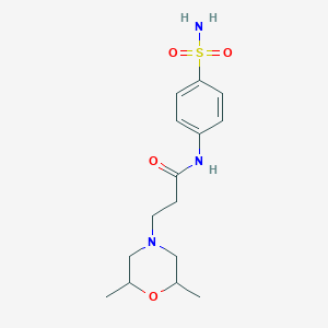 molecular formula C15H23N3O4S B2511497 3-(2,6-dimethylmorpholin-4-yl)-N-(4-sulfamoylphenyl)propanamide CAS No. 670268-39-0