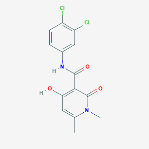 molecular formula C14H12Cl2N2O3 B2511503 N-(3,4-dichlorophenyl)-4-hydroxy-1,6-dimethyl-2-oxo-1,2-dihydropyridine-3-carboxamide CAS No. 883482-22-2