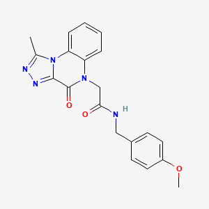 molecular formula C20H19N5O3 B2511524 N-[(4-methoxyphenyl)methyl]-2-{1-methyl-4-oxo-4H,5H-[1,2,4]triazolo[4,3-a]quinoxalin-5-yl}acetamide CAS No. 1260932-41-9