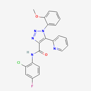 molecular formula C21H15ClFN5O2 B2511541 N-(2-chloro-4-fluorophenyl)-1-(2-methoxyphenyl)-5-(pyridin-2-yl)-1H-1,2,3-triazole-4-carboxamide CAS No. 1396854-92-4