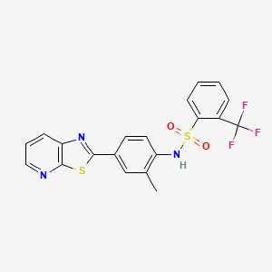 molecular formula C20H14F3N3O2S2 B2511545 N-(2-methyl-4-{[1,3]thiazolo[5,4-b]pyridin-2-yl}phenyl)-2-(trifluoromethyl)benzene-1-sulfonamide CAS No. 2309613-80-5