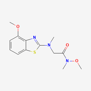 molecular formula C13H17N3O3S B2511555 N-methoxy-2-((4-methoxybenzo[d]thiazol-2-yl)(methyl)amino)-N-methylacetamide CAS No. 1396676-05-3