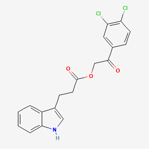 molecular formula C19H15Cl2NO3 B2511580 2-(3,4-dichlorophenyl)-2-oxoethyl 3-(1H-indol-3-yl)propanoate CAS No. 868153-32-6