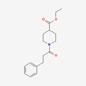 molecular formula C17H23NO3 B2511594 Ethyl 1-(3-phenylpropanoyl)piperidine-4-carboxylate CAS No. 349088-70-6