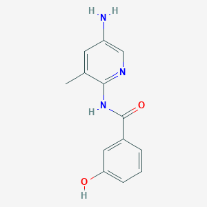 molecular formula C13H13N3O2 B2511595 N-(5-Amino-3-methylpyridin-2-yl)-3-hydroxybenzamide CAS No. 1707579-55-2