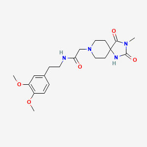 molecular formula C20H28N4O5 B2511621 N-(3,4-dimethoxyphenethyl)-2-(3-methyl-2,4-dioxo-1,3,8-triazaspiro[4.5]decan-8-yl)acetamide CAS No. 923184-63-8