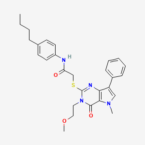 molecular formula C28H32N4O3S B2511622 N-(4-butylphenyl)-2-{[3-(2-methoxyethyl)-5-methyl-4-oxo-7-phenyl-3H,4H,5H-pyrrolo[3,2-d]pyrimidin-2-yl]sulfanyl}acetamide CAS No. 1111998-78-7