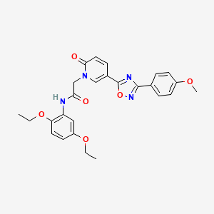 molecular formula C26H26N4O6 B2511623 N-(2,5-diethoxyphenyl)-2-{5-[3-(4-methoxyphenyl)-1,2,4-oxadiazol-5-yl]-2-oxo-1,2-dihydropyridin-1-yl}acetamide CAS No. 1113105-28-4