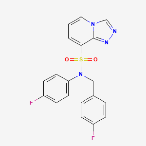 molecular formula C19H14F2N4O2S B2511627 N-(4-fluorophenyl)-N-[(4-fluorophenyl)methyl]-[1,2,4]triazolo[4,3-a]pyridine-8-sulfonamide CAS No. 1251594-55-4