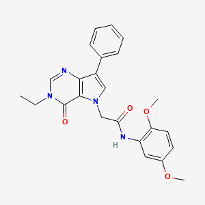 molecular formula C24H24N4O4 B2511676 N-(2,5-dimethoxyphenyl)-2-(3-ethyl-4-oxo-7-phenyl-3,4-dihydro-5H-pyrrolo[3,2-d]pyrimidin-5-yl)acetamide CAS No. 1251635-83-2