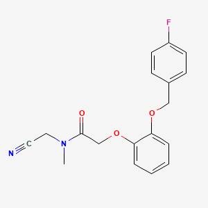 molecular formula C18H17FN2O3 B2511679 N-(cyanomethyl)-2-{2-[(4-fluorophenyl)methoxy]phenoxy}-N-methylacetamide CAS No. 1797381-40-8